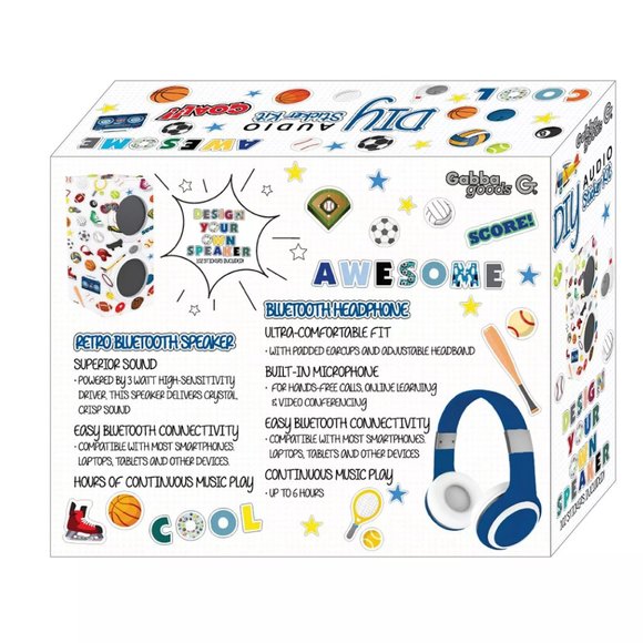 GABBA GOODS DIY Patch Kit- With Headphones, a bluetooth speaker, and a stickers. - Picture 3 of 6